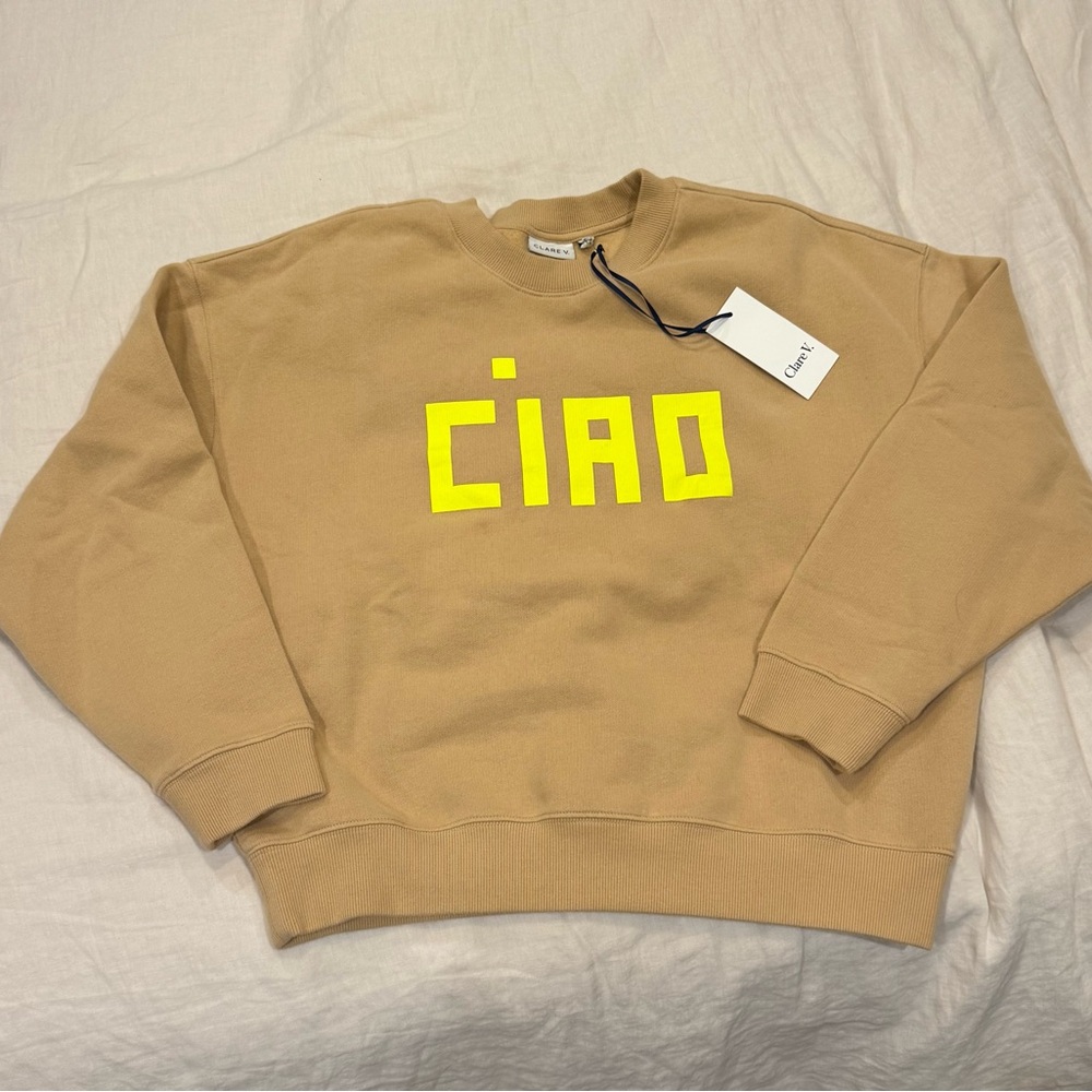 Clare V Ciao Tan Sweatshirt
